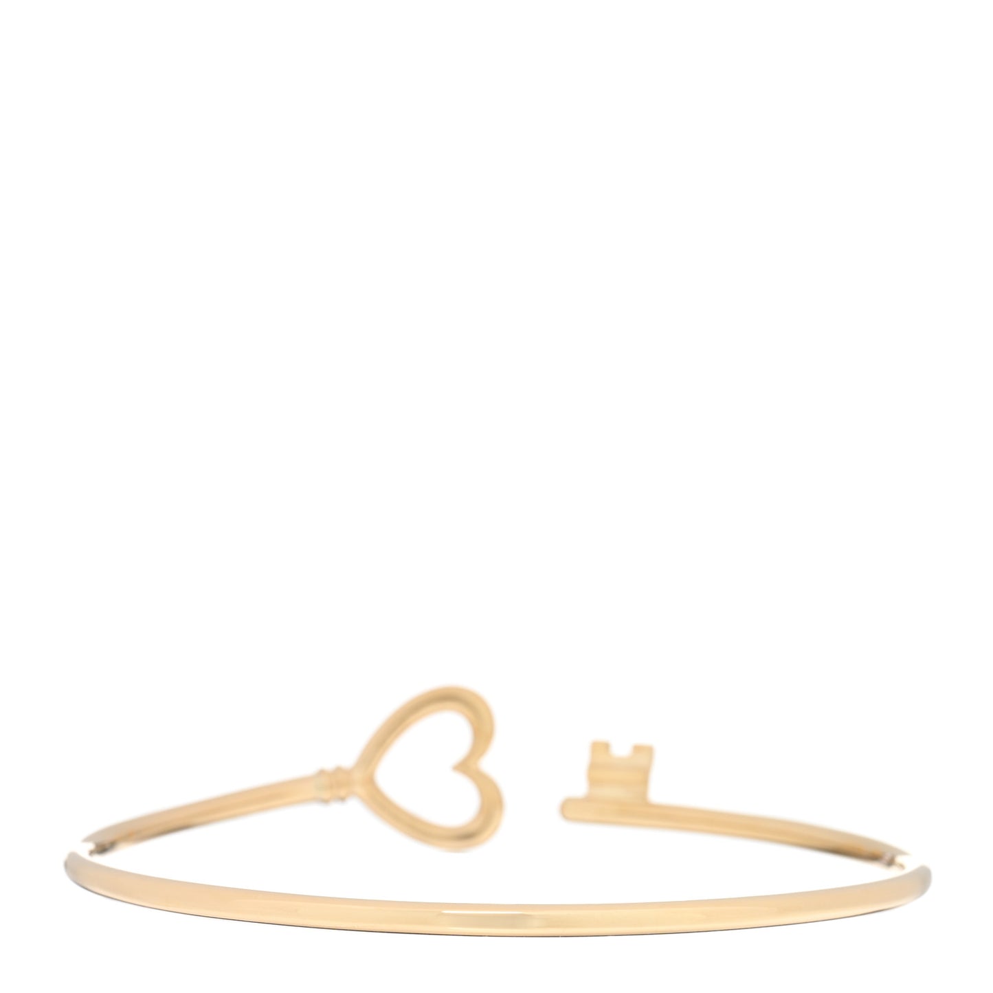 18K Yellow Gold Wire Heart Key Bracelet