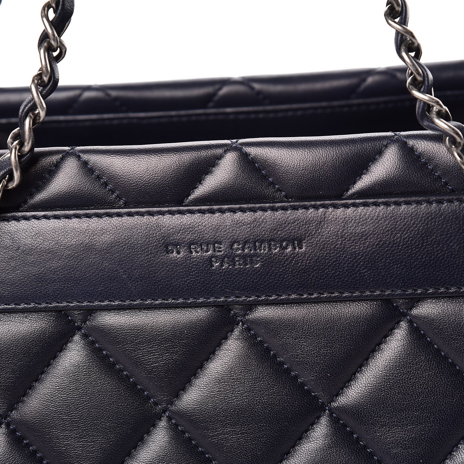 Chanel Lambskin Quilted Trendy CC Tote Navy 13 of 19