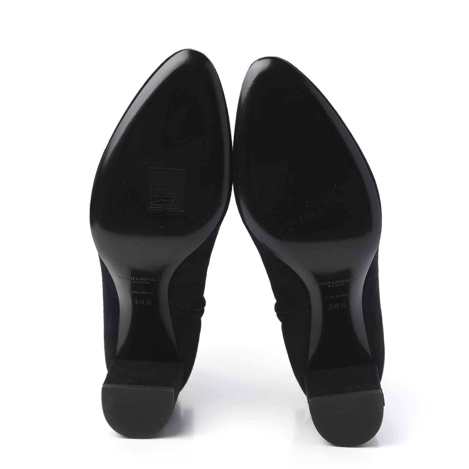Saint Laurent Suede Loulou 95 Ankle Zip Boot 38.5 Black 5 of 9