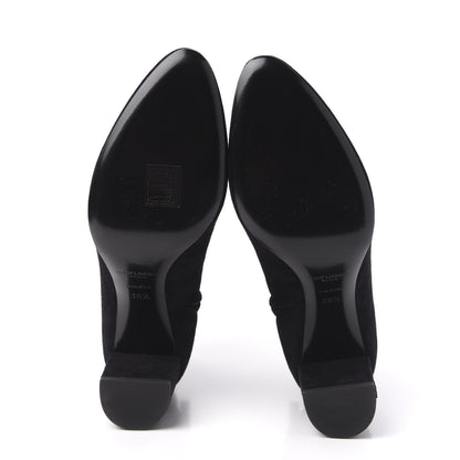 Saint Laurent Suede Loulou 95 Ankle Zip Boot 38.5 Black 5 of 9