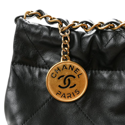 Chanel Shiny Calfskin Quilted Chanel 22 Black 11 of 13