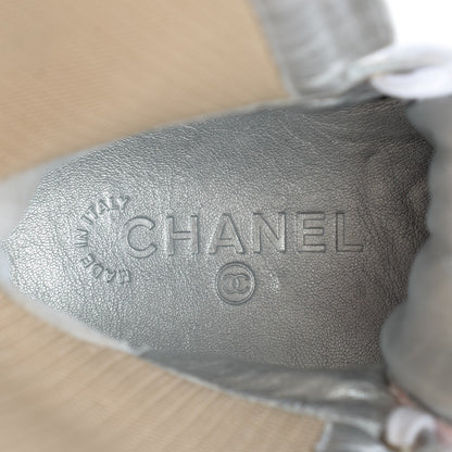 Chanel Tweed Suede Calfskin Sneaker High Boots 37 Pink 7 of 8