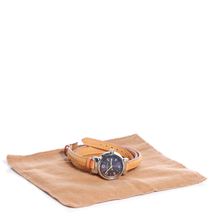 Louis Vuitton Stainless Steel Vachetta 28mm Tambour Triple Wrap Quartz Watch Brown 4 of 9