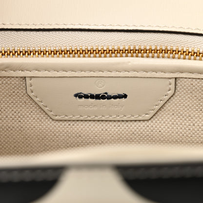 Gucci Calfskin Web Geometric Print Small Bamboo 1947 Top Handle Bag White Multi 7 of 11