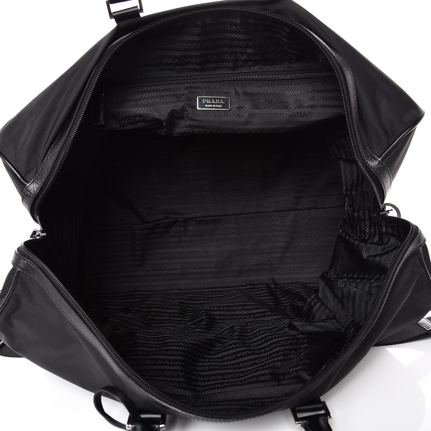 Tessuto Nylon Saffiano Viaggio Duffle Black
