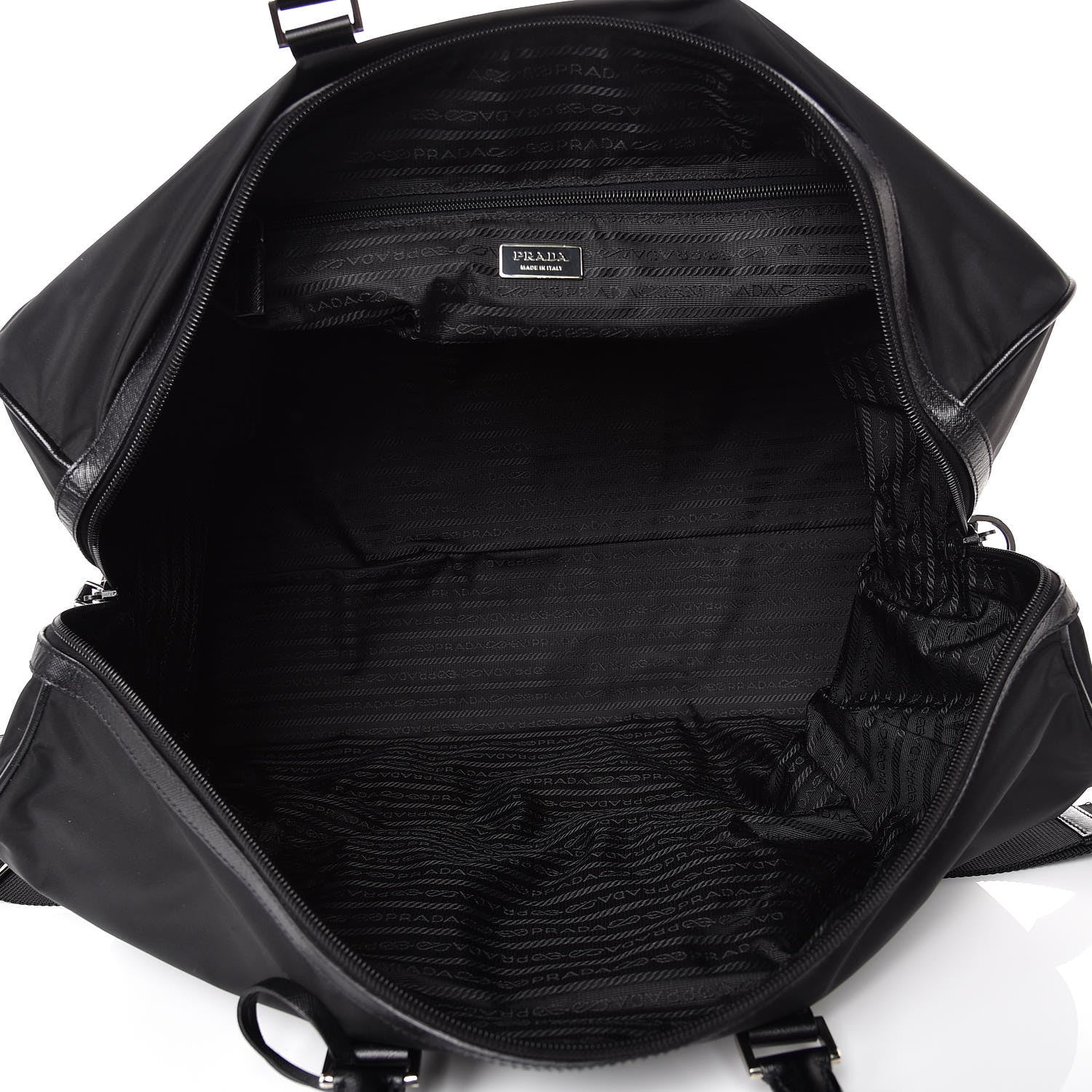 Prada Tessuto Nylon Saffiano Viaggio Duffle Black 5 of 6