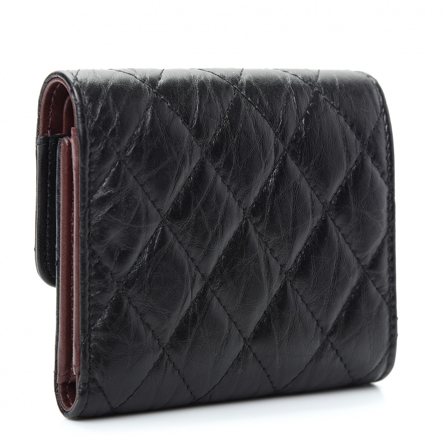 Chanel Aged Calfskin Quilted Reissue Compact Wallet Black 3 of 9