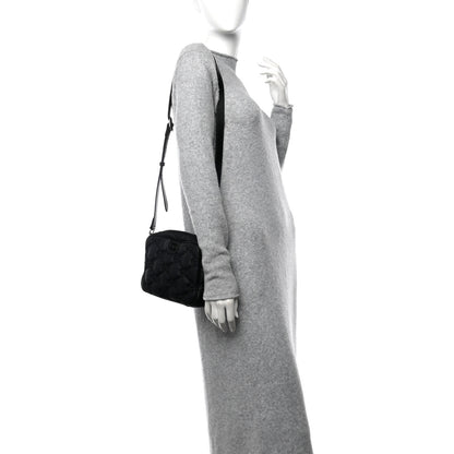 Gucci Nylon Calfskin Enamel GG Matelasse Shoulder Bag Black 2 of 10