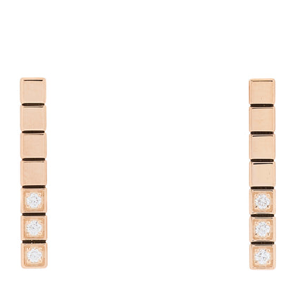 Chopard 18K Rose Gold Diamond Ice Cube Pure Earrings 1 of 4