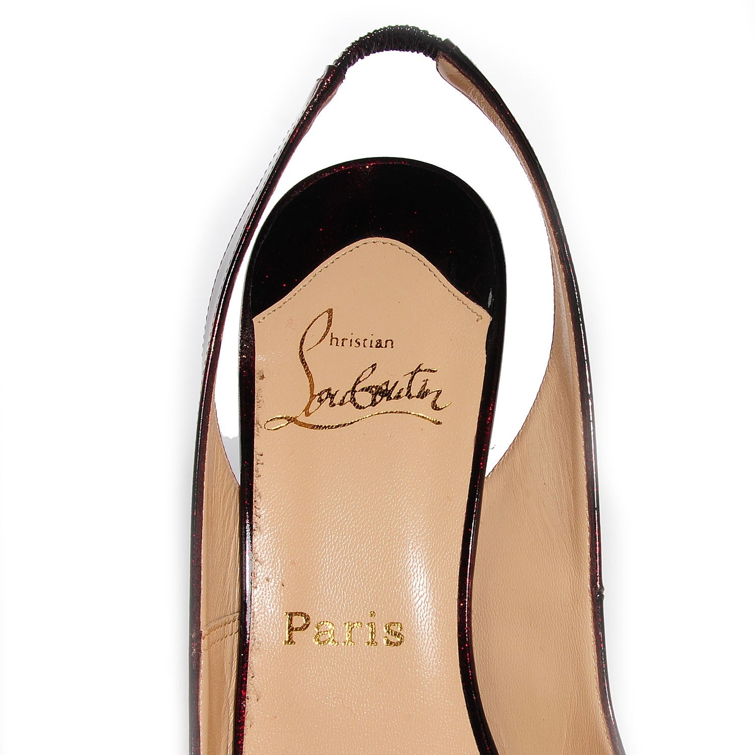 Christian Louboutin Patent Glitter No Prive 120 Pumps 40.5 Burgundy 7 of 7