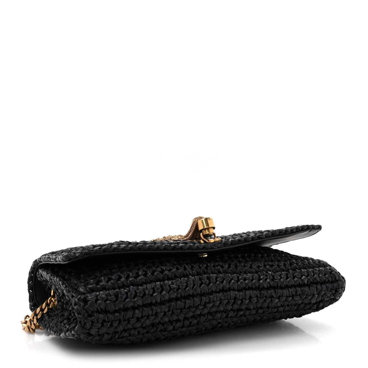 Raffia Monogram Tassel Kate 99 Black