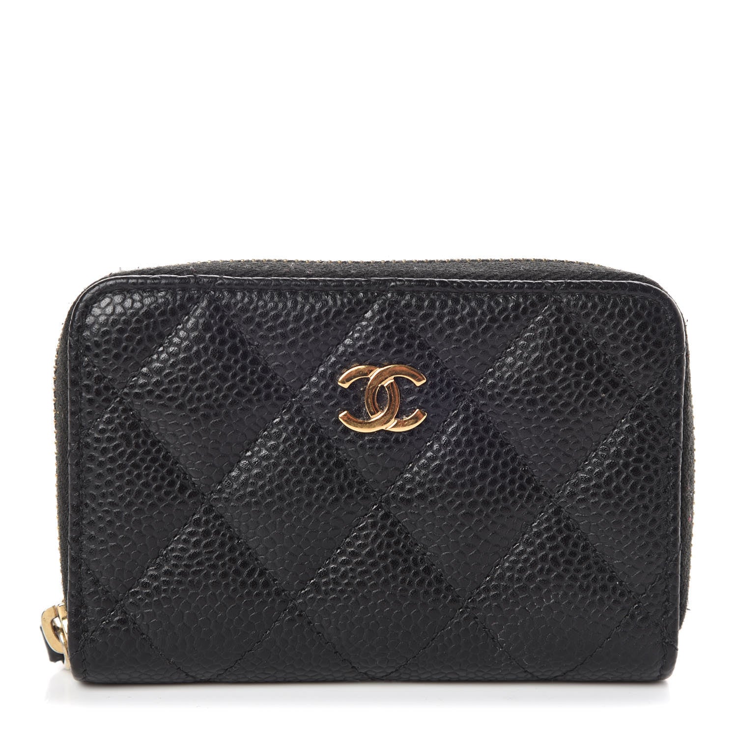 Chanel Caviar Quilted Zip Coin Purse Black 1 of 8