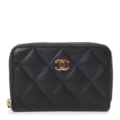 Chanel Caviar Quilted Zip Coin Purse Black 1 of 8