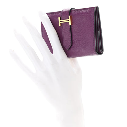 Hermes Chevre Mysore Mini Bearn Wallet Anemone 2 of 8