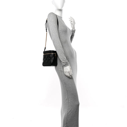 Saint Laurent Grain de Poudre Quilted 80's Vanity Bag Black 2 of 11