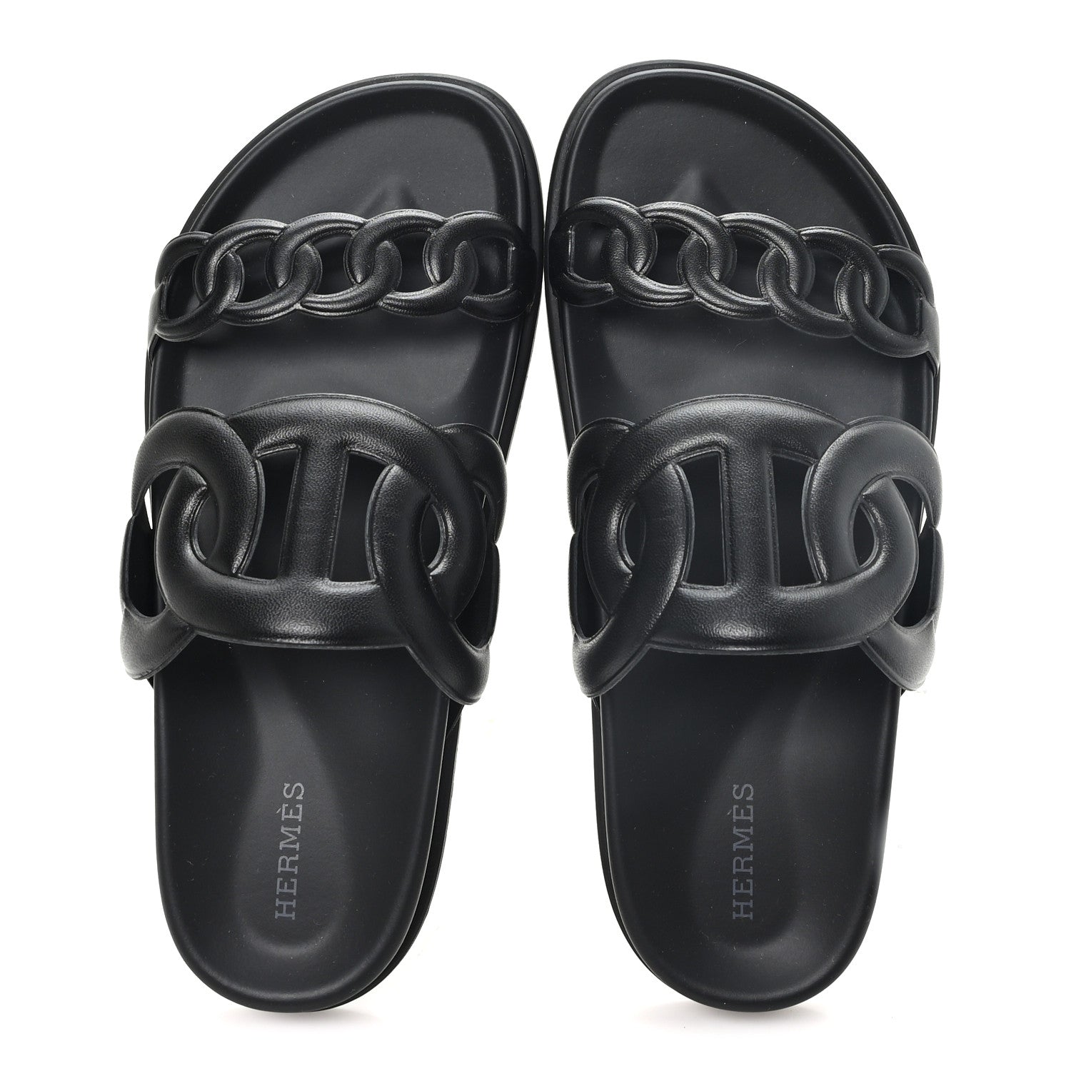Hermes Nappa Extra Sandals 38 Black 2 of 10