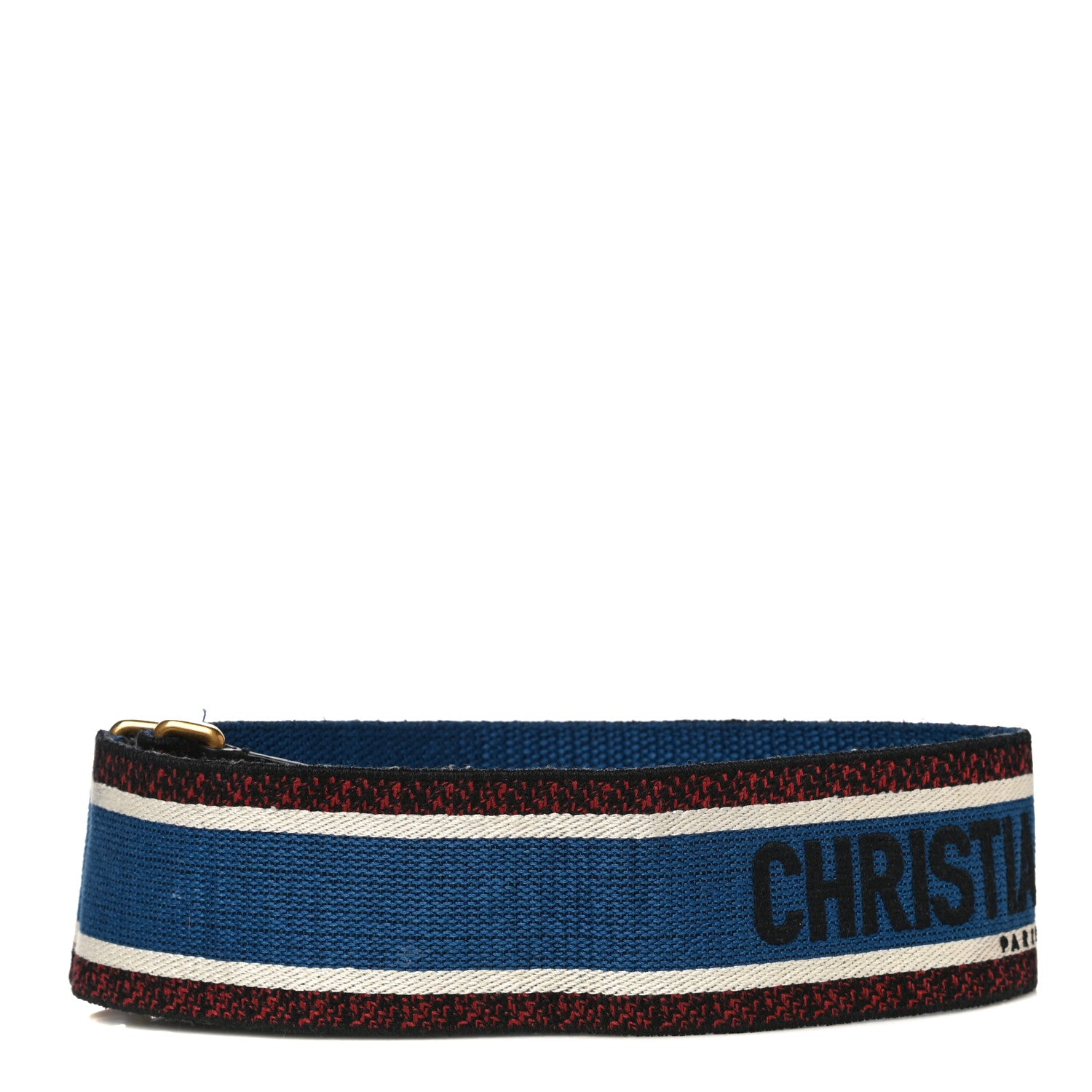 Christian Dior Canvas Embroidered Book Shoulder Strap Blue Multicolor 3 of 13