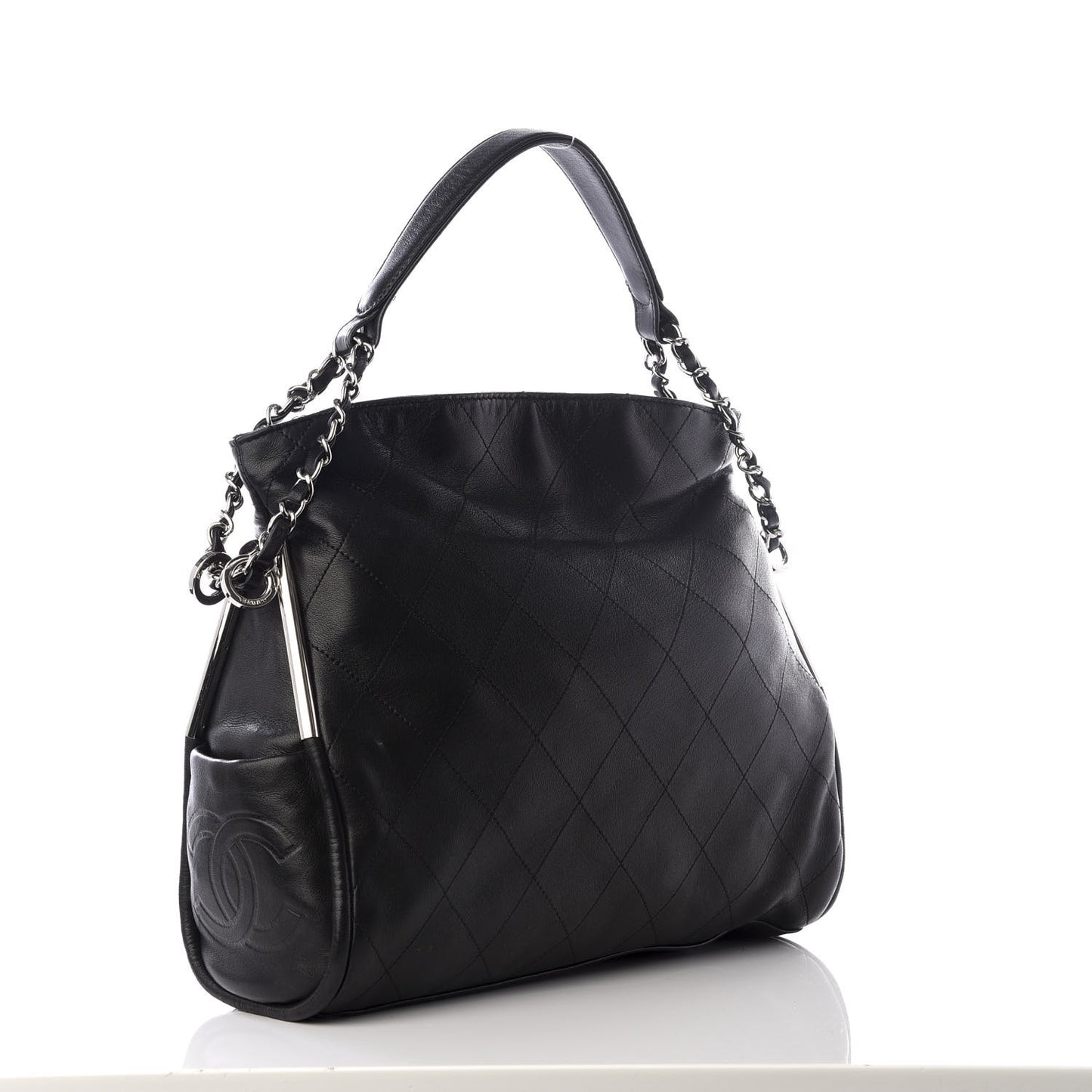 Lambskin Large Ultimate Soft Shoulder Bag Black