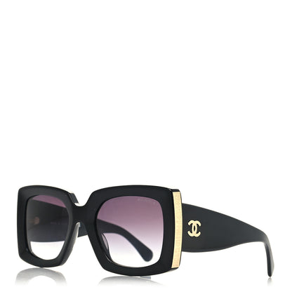 Chanel Acetate Rectangle Sunglasses 5435-A Black 1 of 8