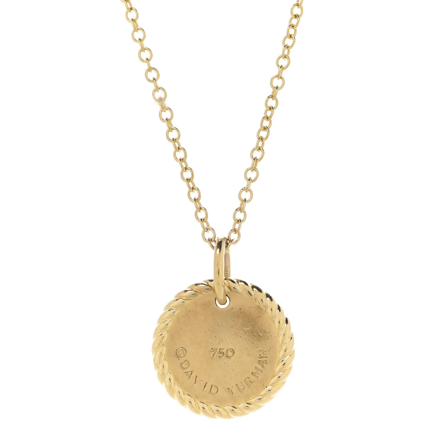 David Yurman 18K Yellow Gold Diamond Cable Collectibles Star of David Charm Pendant Necklace 5 of 8