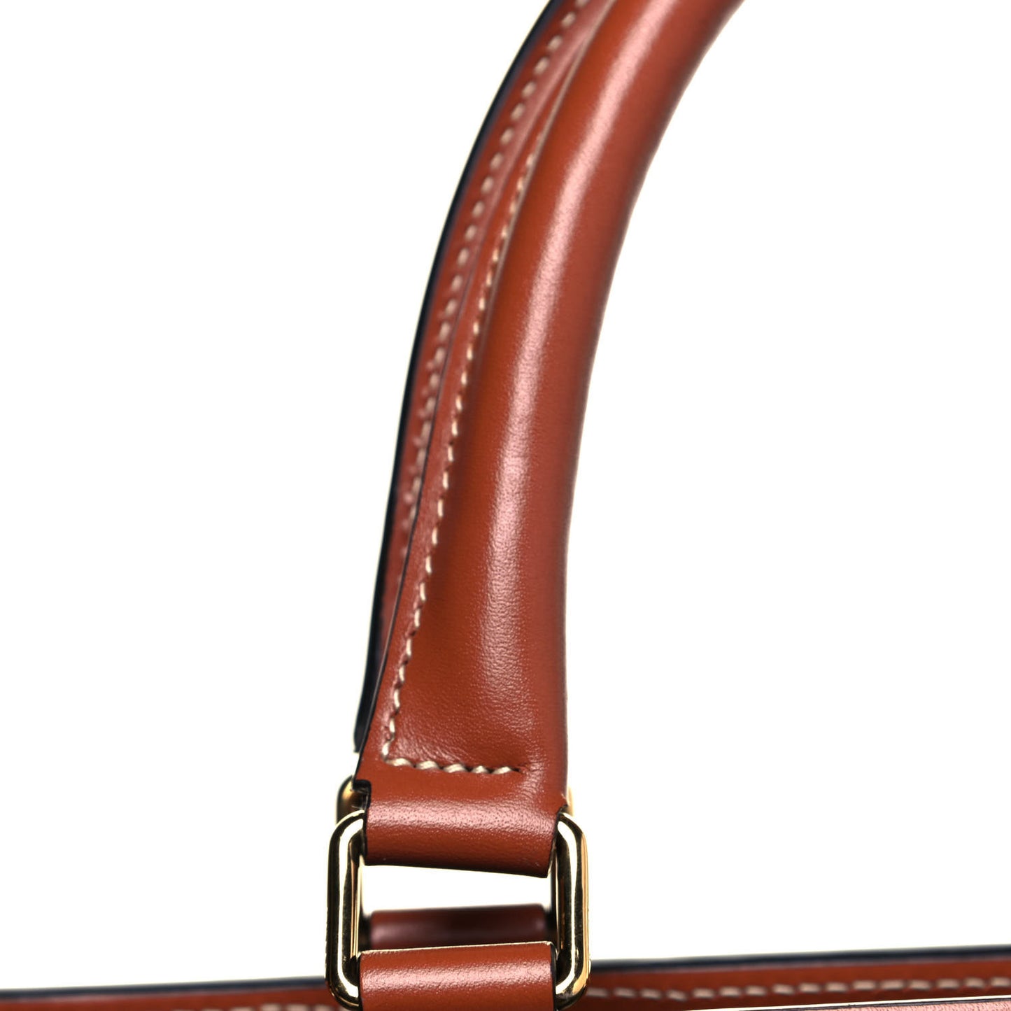 Triomphe Canvas Calfskin Cabas De France Handbag Tan