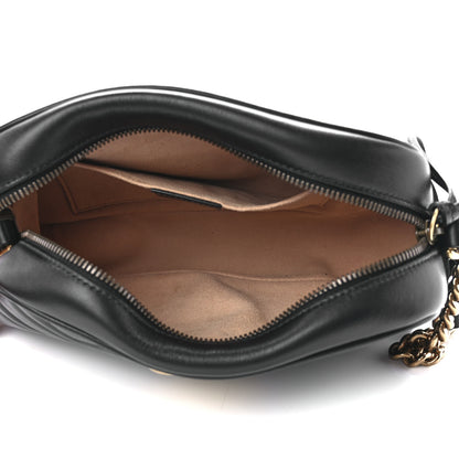 Gucci Calfskin Matelasse Small GG Marmont Chain Shoulder Bag Black 5 of 11