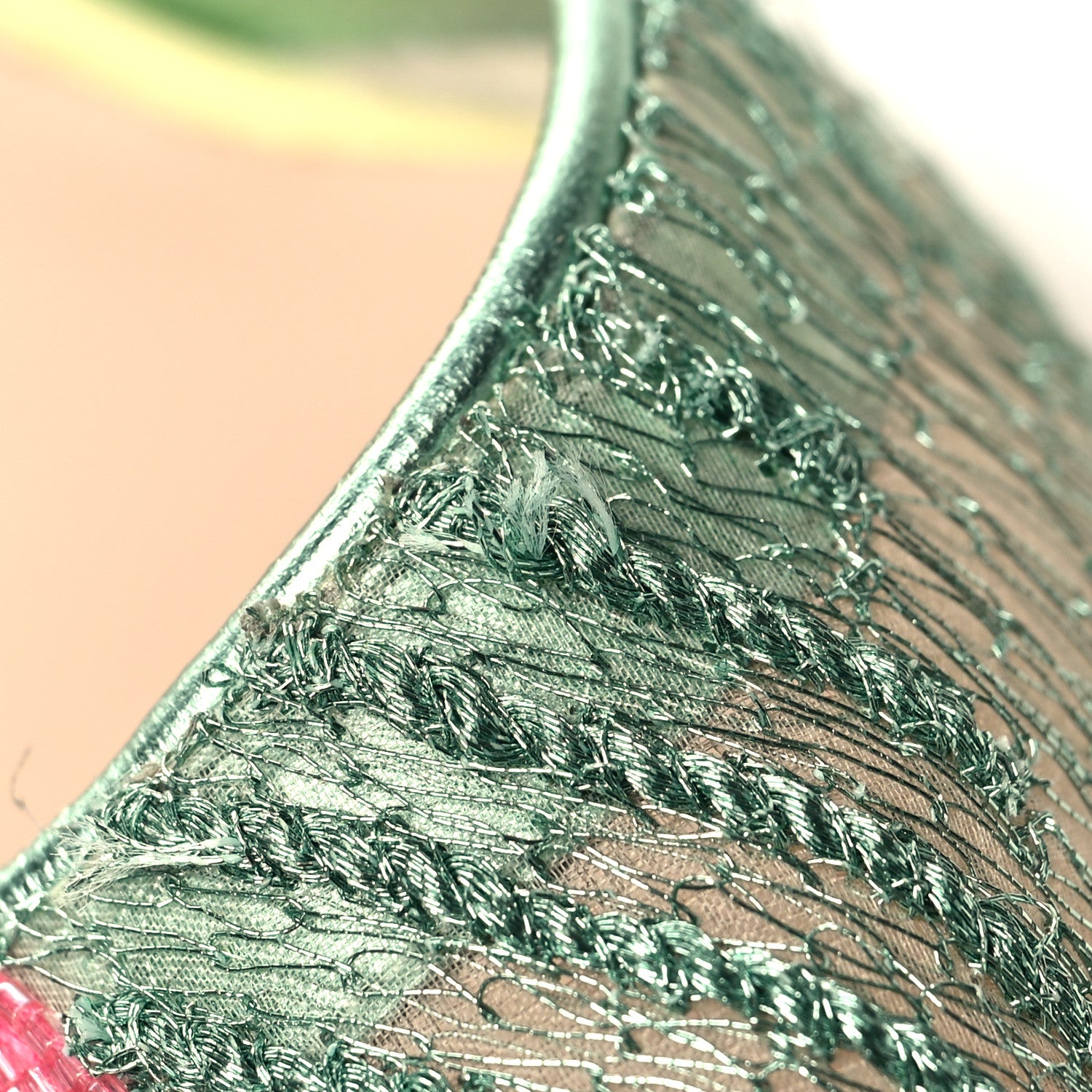 Fendi Technical Mesh FF Beaded Colibri 85mm Slingback Pumps 39 Multicolor 8 of 8