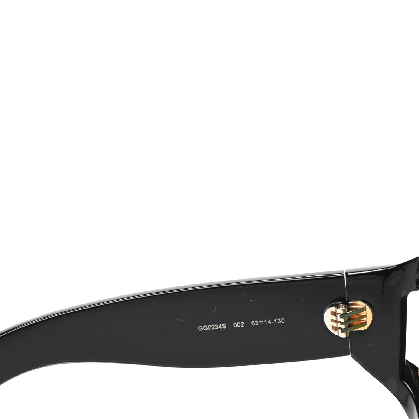 Acetate Pearl Rectangular Frame Sunglasses GG0234S Black Orange