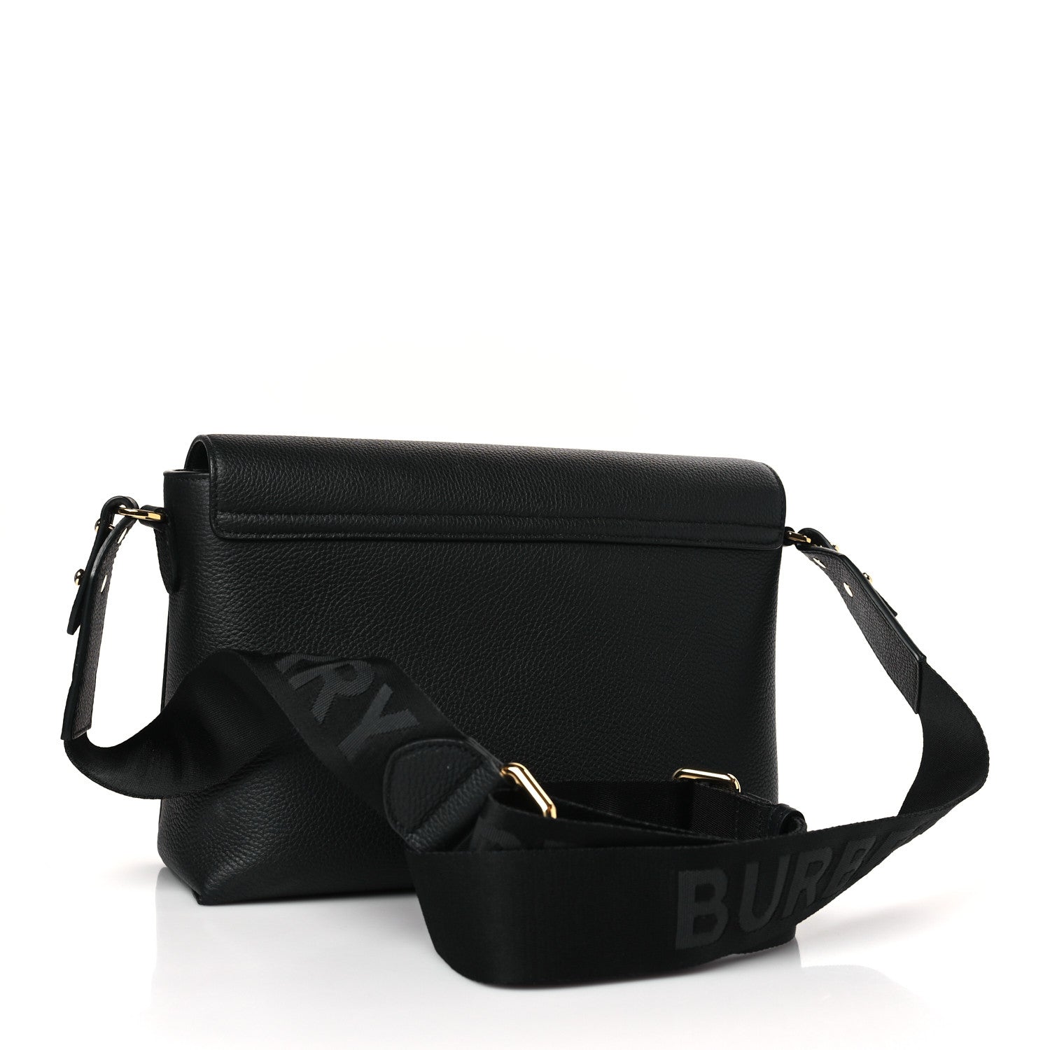 Burberry Coated Canvas Calfskin Vintage Check Medium Note Crossbody Bag Black 3 of 8