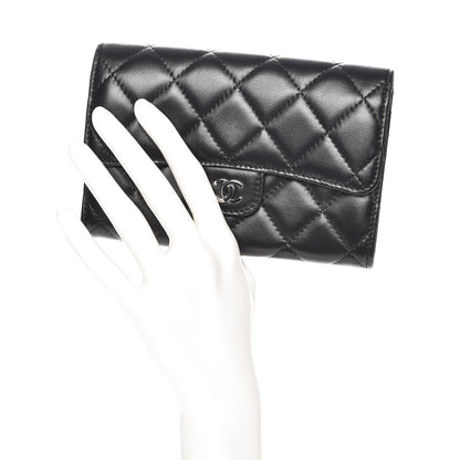 Chanel Lambskin Quilted Small Flap Wallet Black 2 of 9