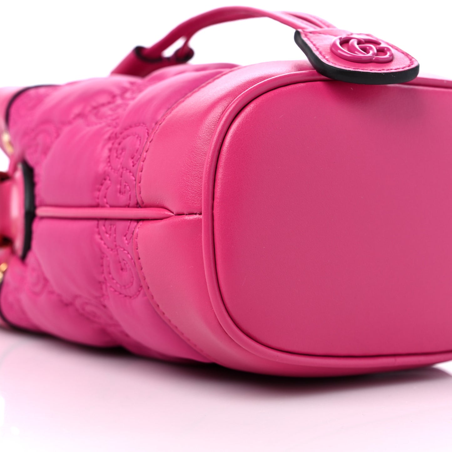 Nylon Calfskin Enamel GG Matelasse Bucket Bag Lovely