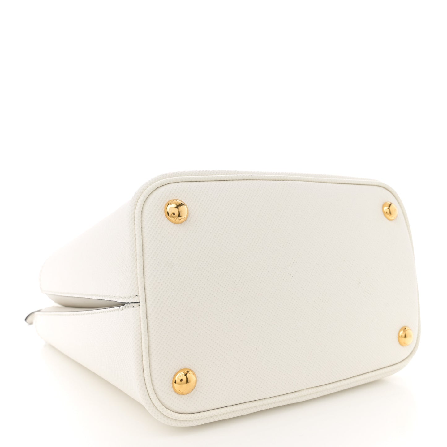 Saffiano Cuir Medium Panier Bucket Bag  Bianco Black