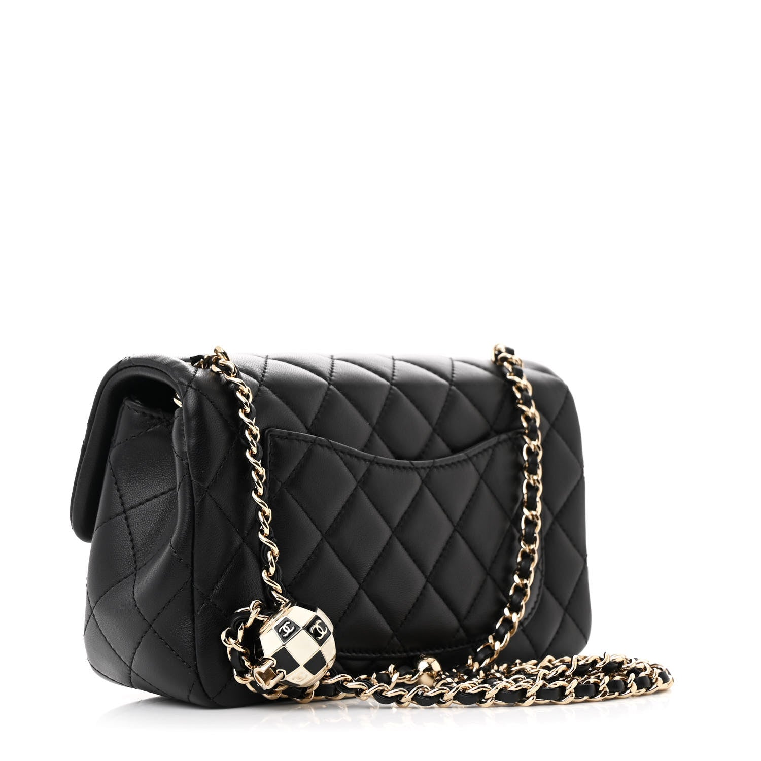 Chanel Lambskin Quilted Enamel Mini Rectangular Pearl Crush Flap Black 3 of 11