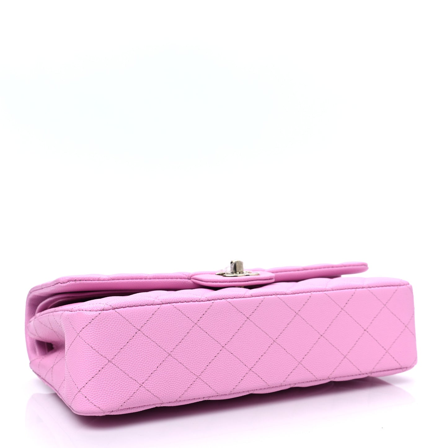 Caviar Quilted Medium Double Flap Pink