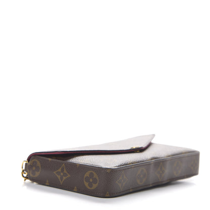 Louis Vuitton Monogram Pochette Felicie Chain Wallet Fuchsia 2 of 9