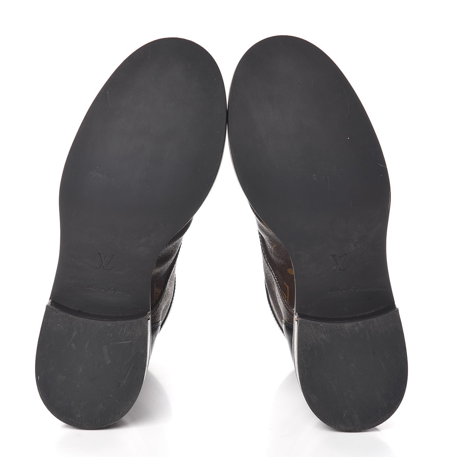 Louis Vuitton Calfskin Monogram Wonderland Flat Ranger Boots 38 Black 5 of 7