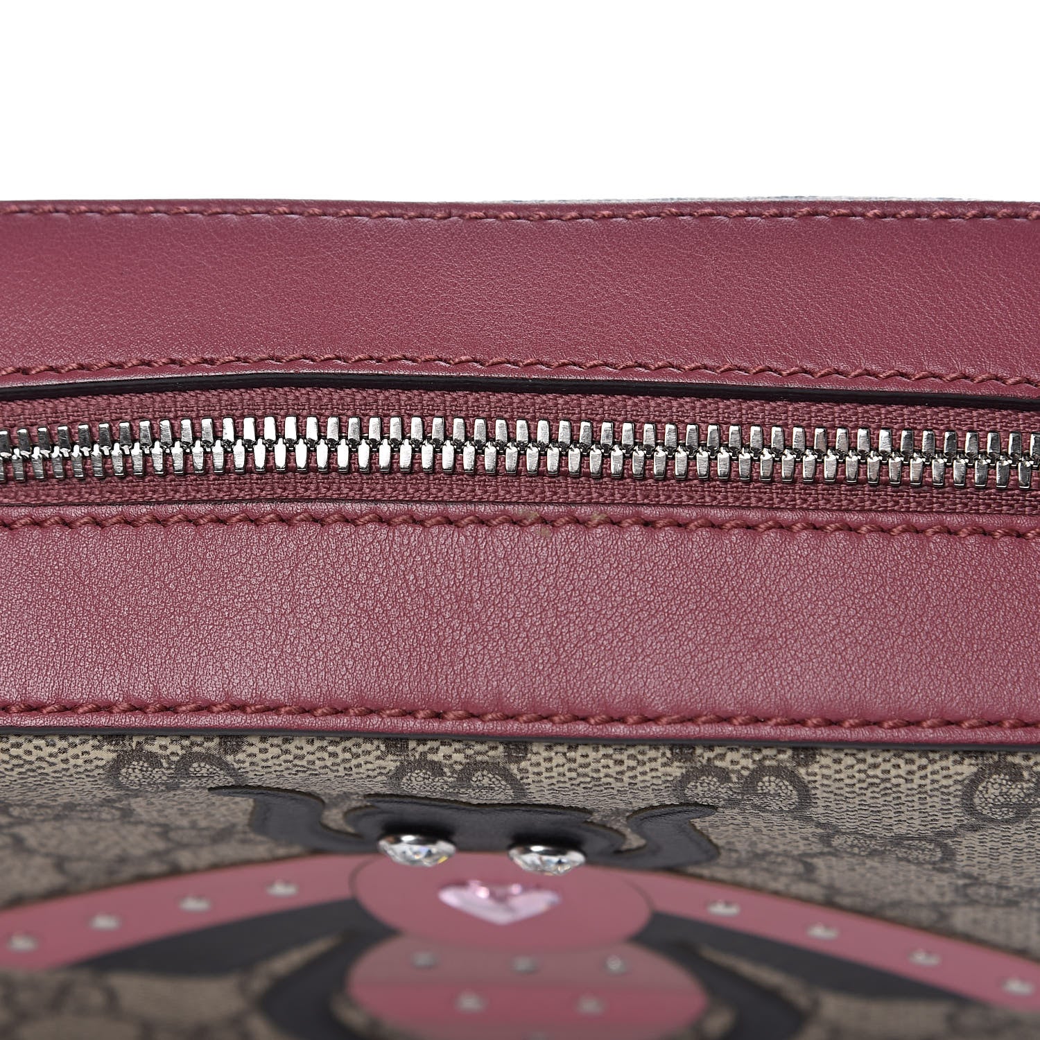 Gucci GG Supreme Monogram Calfskin Be0e Embellished Small Shoulder Bag Beige New Rosette 11 of 12