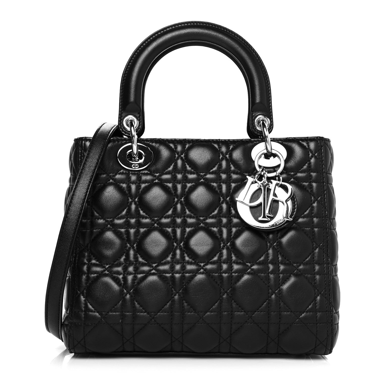 Christian Dior Lambskin Cannage Medium Lady Dior Black 1 of 11