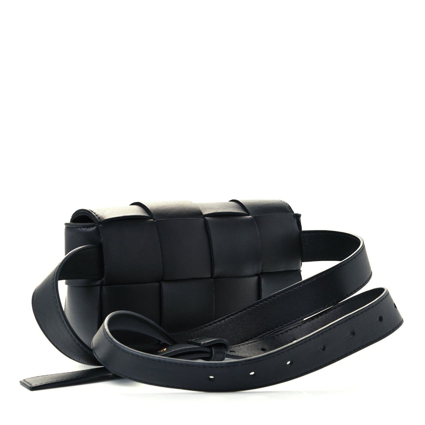 Nappa Maxi Intreccio The Belt Cassette Bag Black