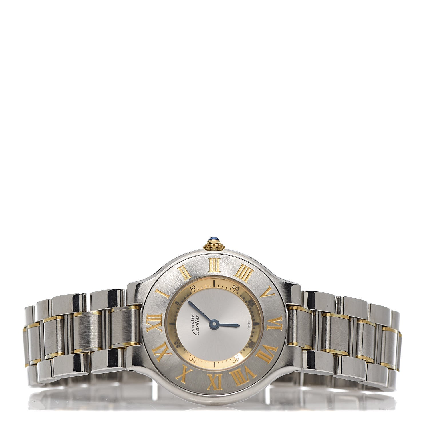 Cartier Stainless Steel 18K Yellow Gold 31mm Must De 21 Quartz Watch 3 of 9
