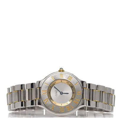 Cartier Stainless Steel 18K Yellow Gold 31mm Must De 21 Quartz Watch 3 of 9