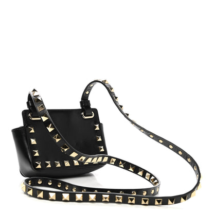 Valentino Garavani Calfskin Rockstud Card Case On Strap Black 2 of 7