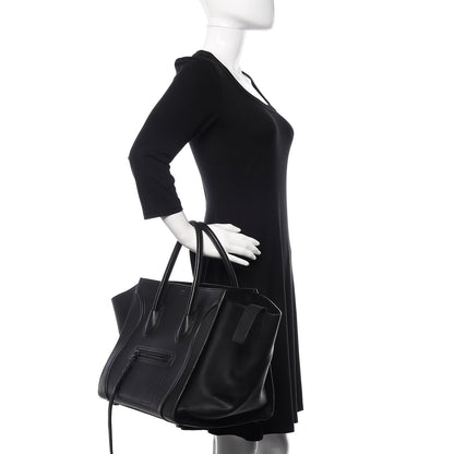 Celine Supple Calfskin Medium Phantom Luggage Black 2 of 10
