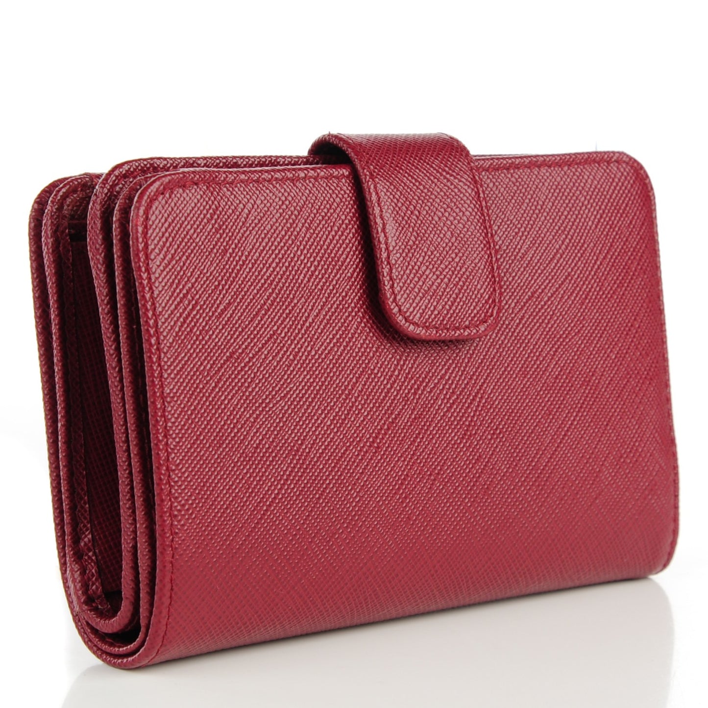 Saffiano Metal Compact Wallet Cherry