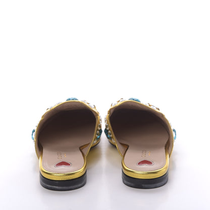 Gucci Metallic Nappa Crystal Womens Princetown Slippers 37.5 Gold 8 of 11