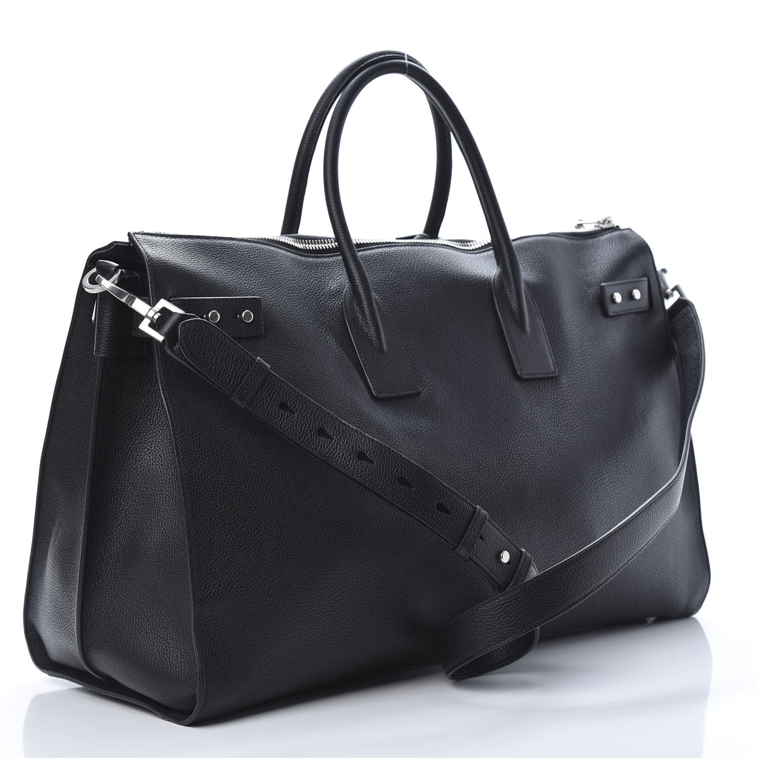 Saint Laurent Grained Calfskin 48H Sac De Jour Duffle Black 2 of 11
