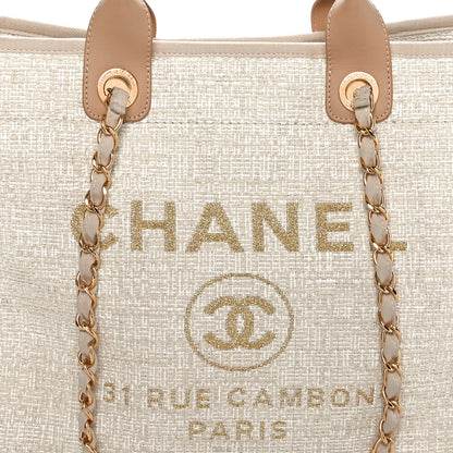 Chanel Canvas Medium Deauville Tote Light Beige 8 of 11