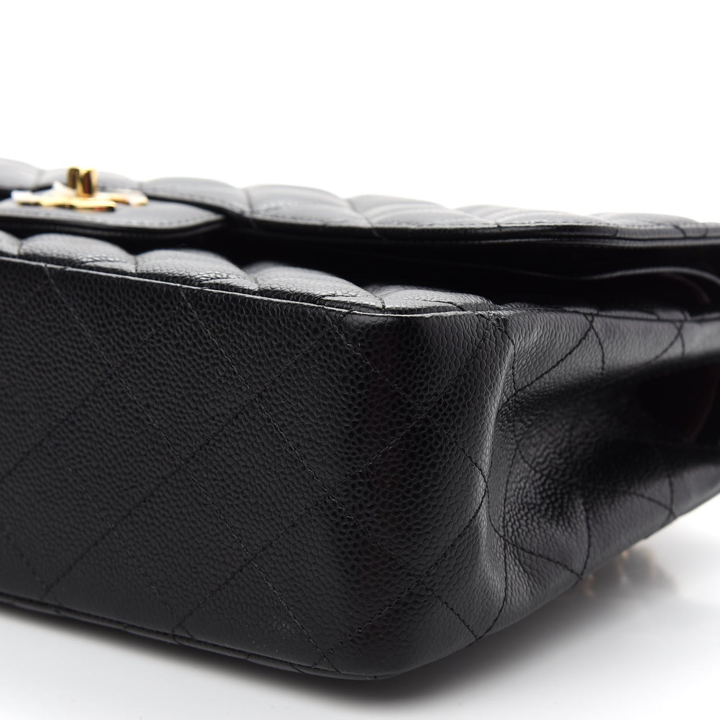 Caviar Quilted Jumbo Double Flap Black