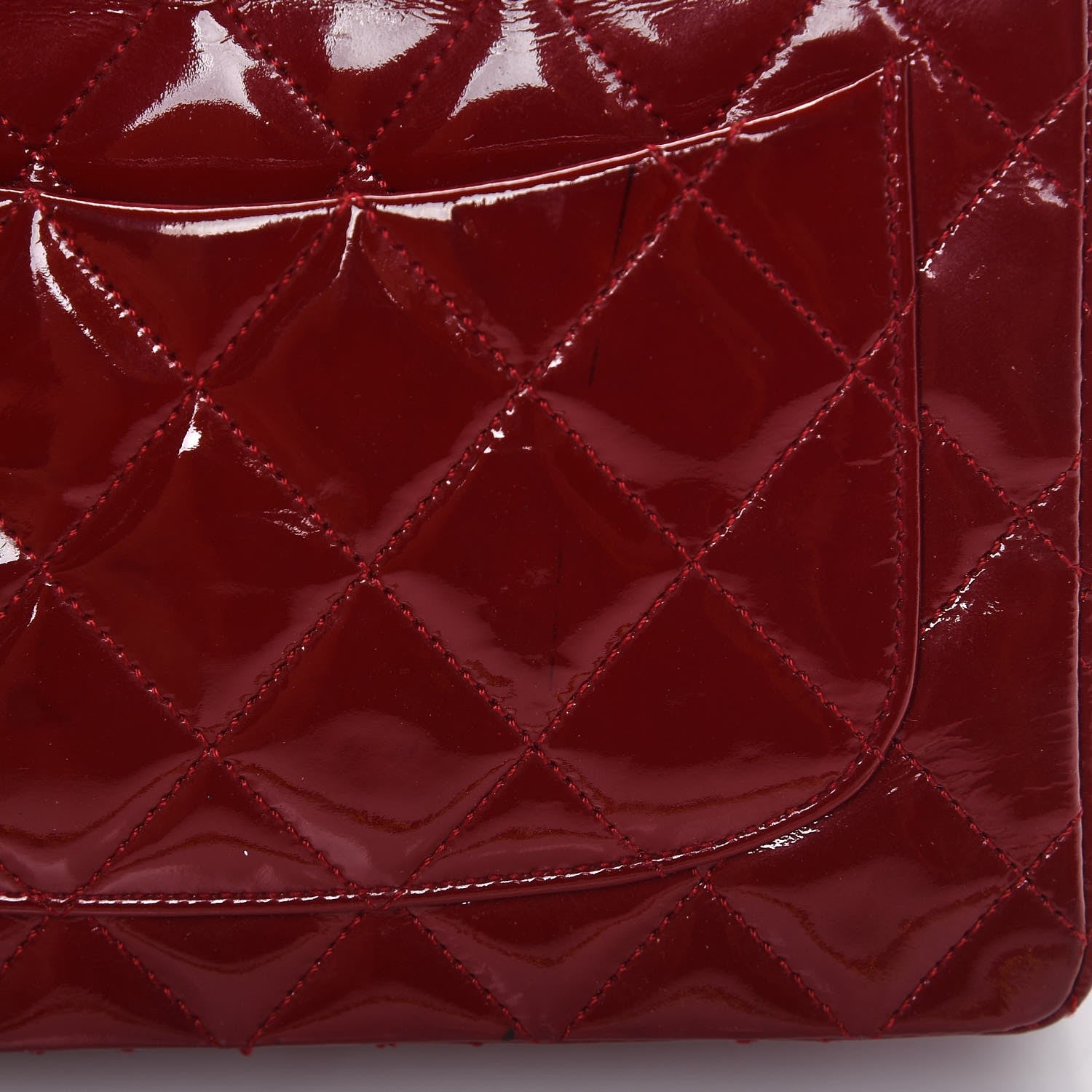 Chanel Patent Quilted Mini Square Flap Red 10 of 18