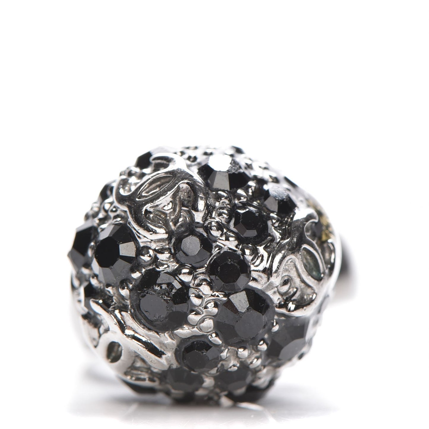 Crystal CC Cluster Ring size 6.75 Black